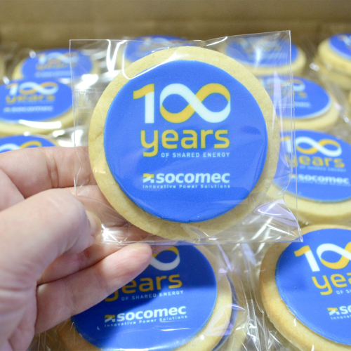 Corporate printed branded cookies logo cookie company cookies